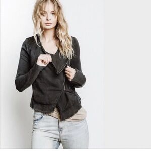 Free People Distressed Dark Grey  Jacket